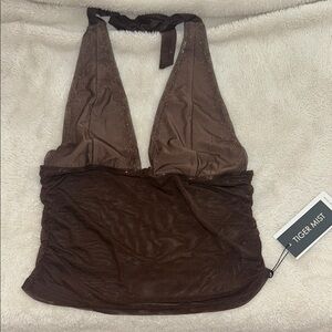 Brown Halter Top NEW WITH TAGS